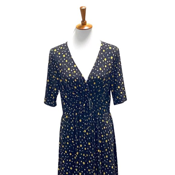 Asos Maternity Ditsy Floral Print Short Sleeve Maxi Dress Black Size 10 Bohemian - Picture 7 of 16